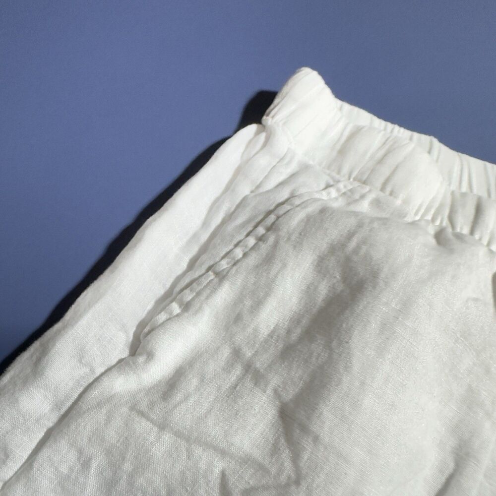 Caslon Women’s White Linen Wide Leg Pants Size XXL Pull On Elastic Waist - Picture 2 of 8
